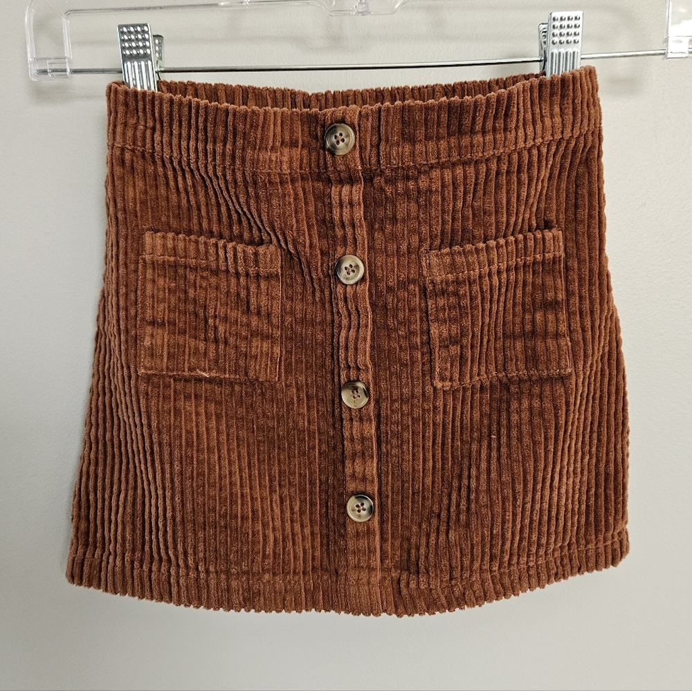 Wonder Nation | Corduroy Mini Skirt in Rust Brown